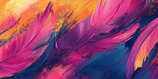 梦幻绚丽羽毛抽象艺术图