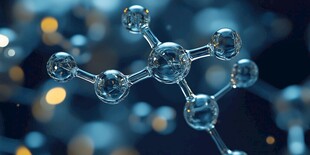 微观透明分子结构展示