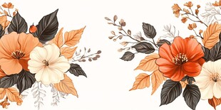 秋季花卉装饰图案设计