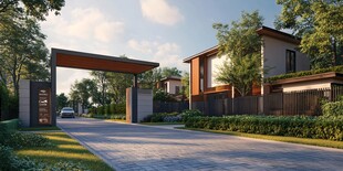 高端别墅社区优雅入口