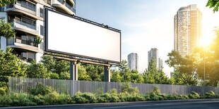 城市中的空白户外广告牌