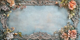 复古雕花花卉边框背景图