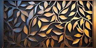 金属树叶浮雕装饰艺术