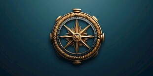 复古金色航海指南针