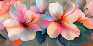 梦幻绚丽花卉艺术插画