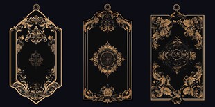 复古金色华丽装饰吊牌图案
