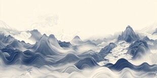 水墨山水云海意境图
