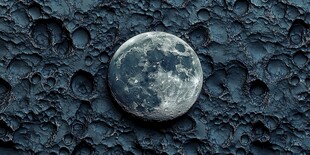 月球表面与高悬明月景象