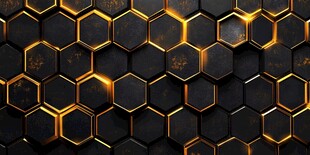 黑金六边形科技风背景