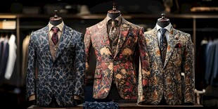 时尚印花西装展示