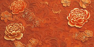 橙红色繁花背景纹理图案