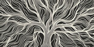 黑白抽象树纹艺术图案