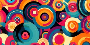 多彩圆环抽象图案背景