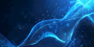 蓝色动感科技流体背景图