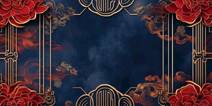 中式复古风华丽边框背景图