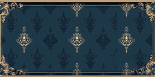 典雅深蓝金边花纹背景图