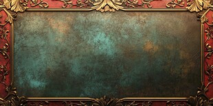 复古金边绿底华丽装饰框