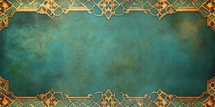 复古绿底金色花纹装饰背景