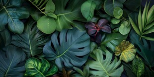 热带绿植叶片背景图