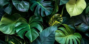 热带绿植叶片特写