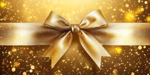 金色蝴蝶结节日背景图