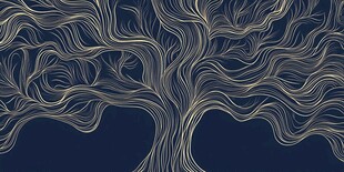 抽象线条树艺术图案