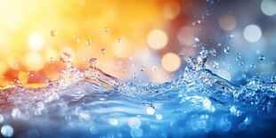 灵动水花与梦幻光影交织