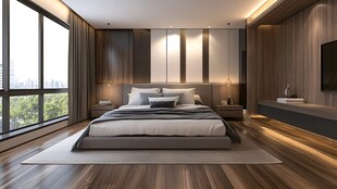 现代简约风温馨卧室空间