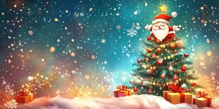 圣诞老人与璀璨圣诞树