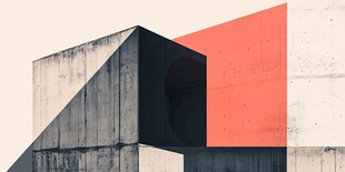 几何建筑抽象艺术画面