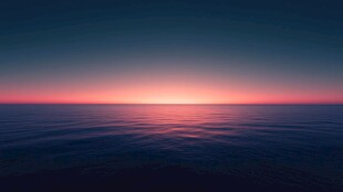 海上绝美日落天际线景观