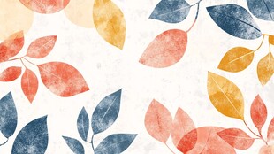 水彩树叶图案背景纹理