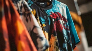 多彩印花T恤时尚展示