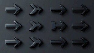 黑色立体箭头图标集合