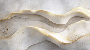 金色镶边的波浪形艺术物件