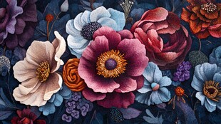 绚丽多彩花卉图案