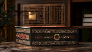 中式古典花纹木质收纳盒