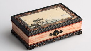 中式彩绘实木首饰盒