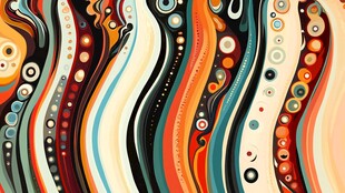 绚丽波点线条抽象艺术图