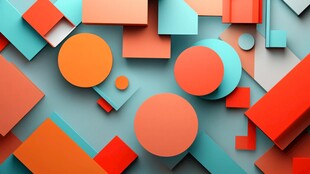 多彩几何图形创意背景图