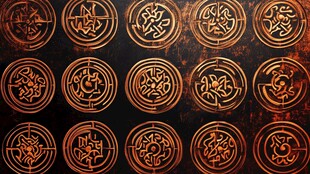 中式古典圆形图腾纹饰