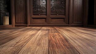 中式复古木质室内场景