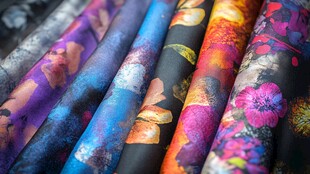 多彩印花布料展示
