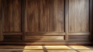 木质墙面与地板室内场景