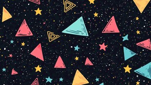 多彩几何星星图案背景
