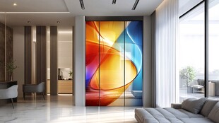 现代客厅的绚丽艺术墙饰