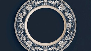 复古花纹精美瓷盘展示