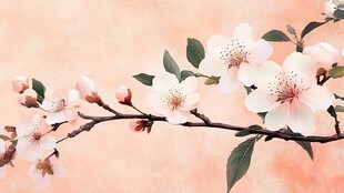 粉嫩桃花枝 春日浪漫景