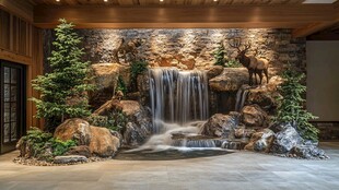 室内人造瀑布景观装饰