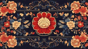 中式繁花锦簇图案设计